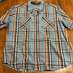 Merrell shirt short sleeved button down XXL plaid cotton